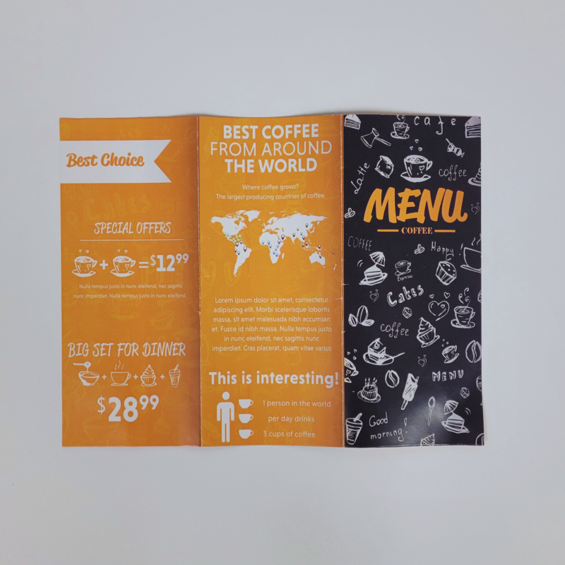 8.5x11 Trifold To Go Menu