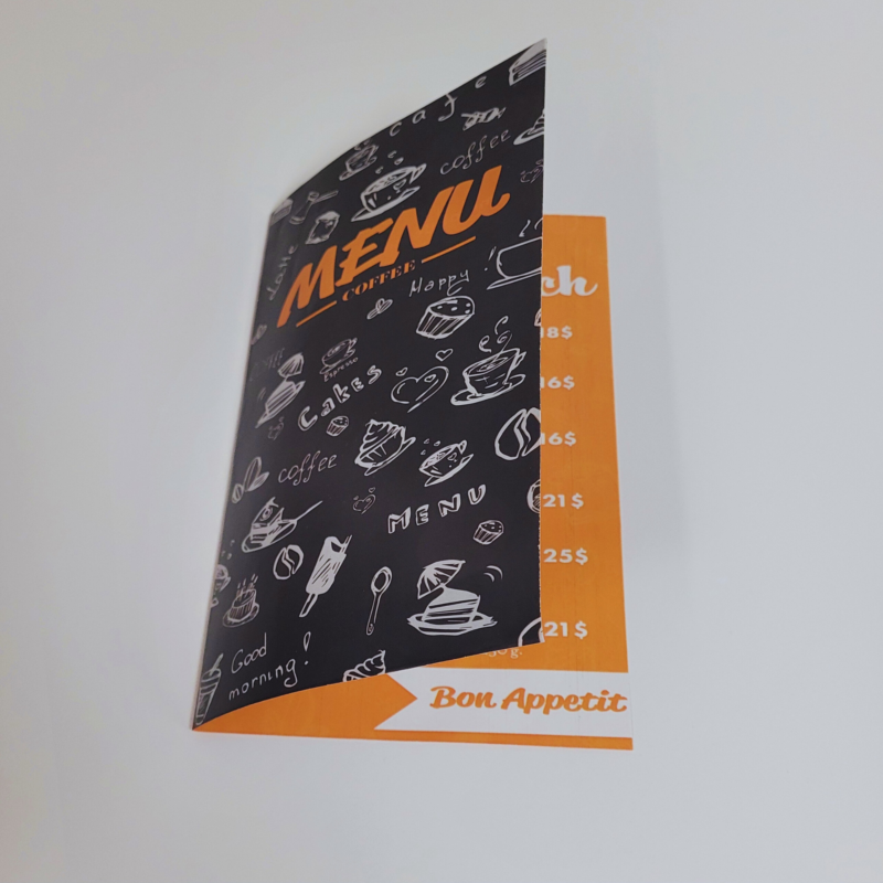 8.5 x 11 Half Fold Menu