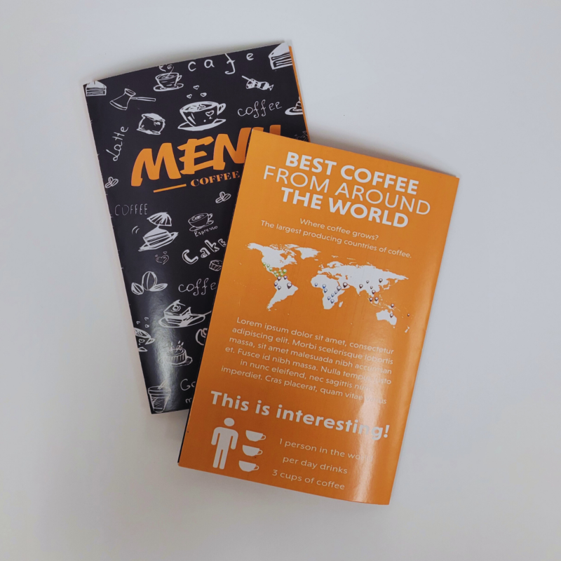 8.5 x 11 Half Fold Menu