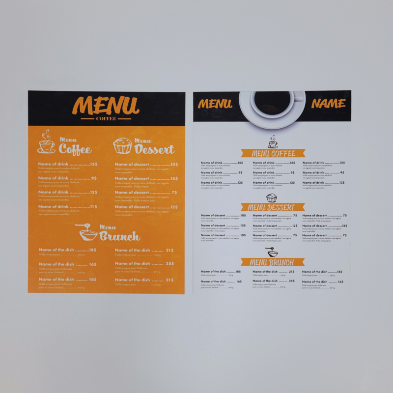 Water Proof Synthetic Menus