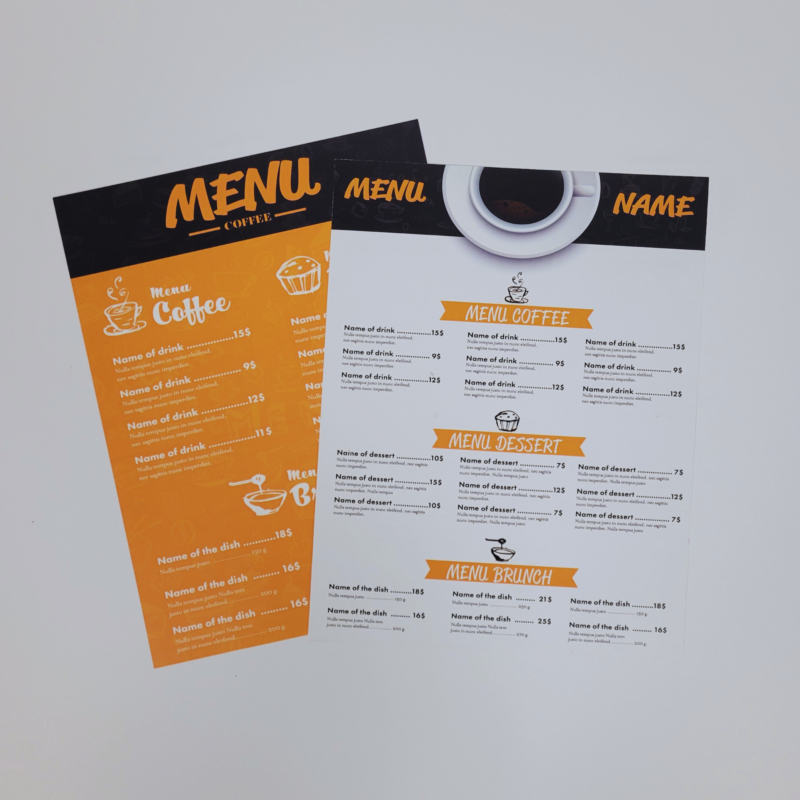 Water Proof Synthetic Menus